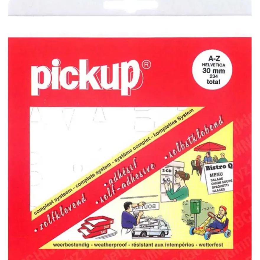 Pickup plakletter A-Z wit 30 mm