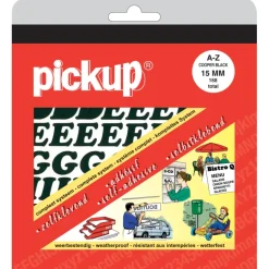 Pickup plakletter A-Z zwart 15 mm