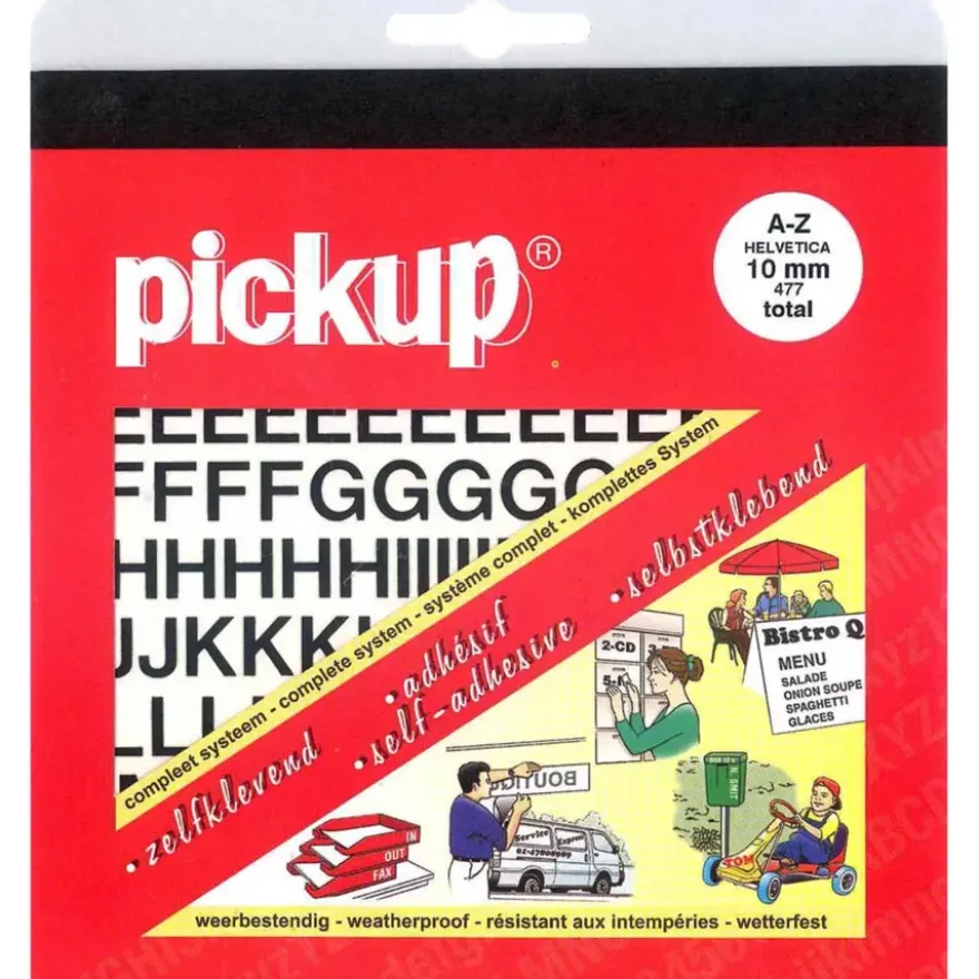 Pickup plakletter A-Z zwart 10 mm