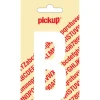 Pickup plakletter B wit mat 90 mm