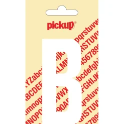 Pickup plakletter B wit mat 90 mm