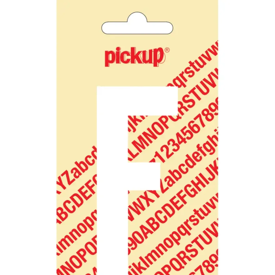 Pickup plakletter F wit mat 90 mm