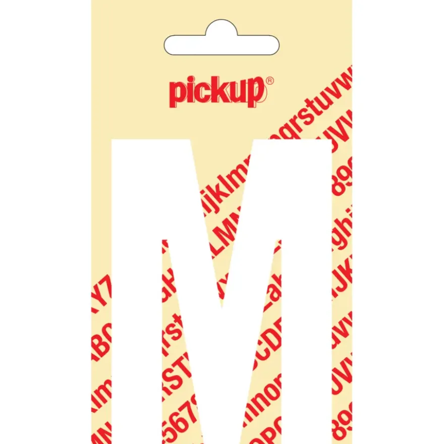 Pickup plakletter M wit mat 90 mm