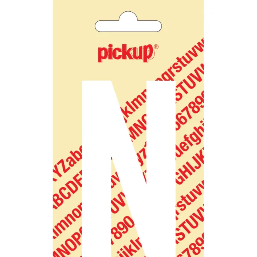 Pickup plakletter N wit mat 90 mm