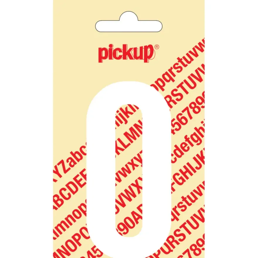 Pickup plakletter O wit mat 90 mm