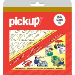 Pickup plakletters A-Z en cijfers 0-9 goud 16 mm