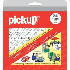 Pickup plakletters A-Z en cijfers 0-9 zilver 16 mm