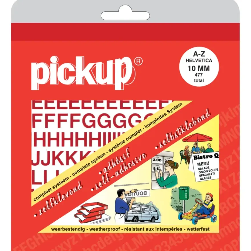 Pickup plakletters A-Z Helvetia rood 10 mm