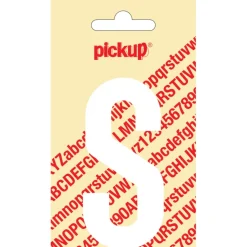 Pickup plakletter S wit mat 90 mm