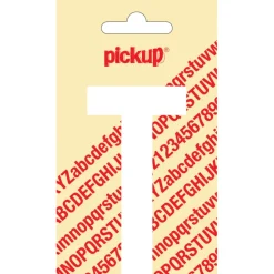 Pickup plakletter T wit mat 90 mm