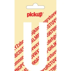 Pickup plakletter U wit mat 90 mm