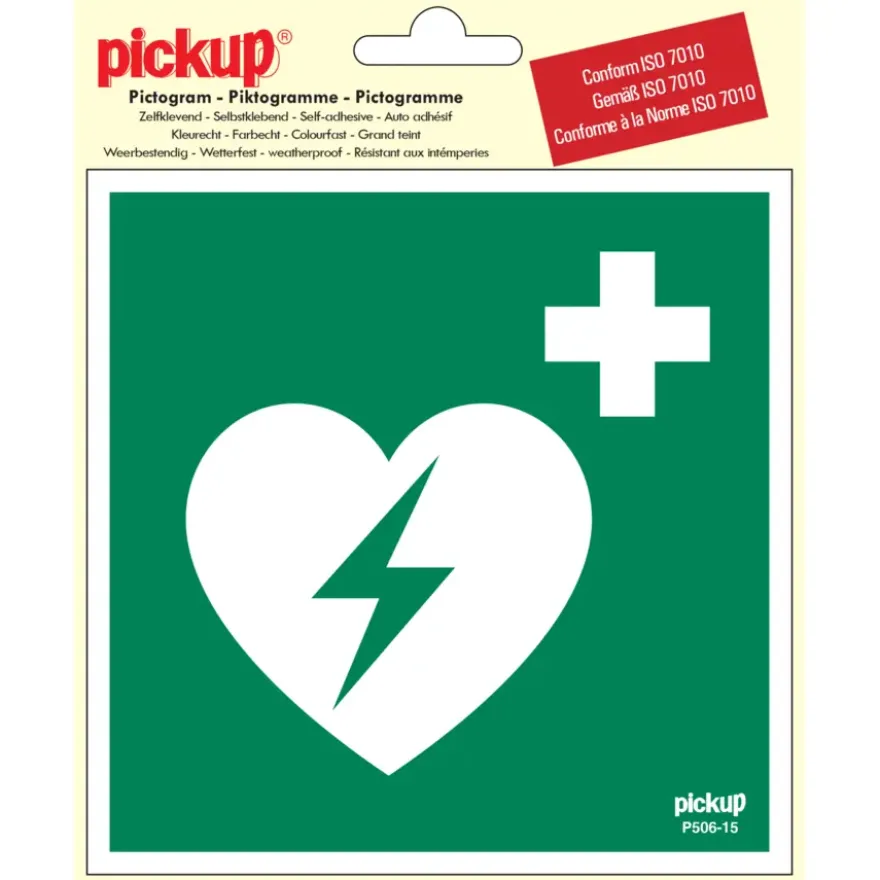 Pickup sticker aed 15x15 cm