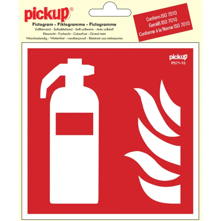 Pickup sticker brandblusser 15x15 cm
