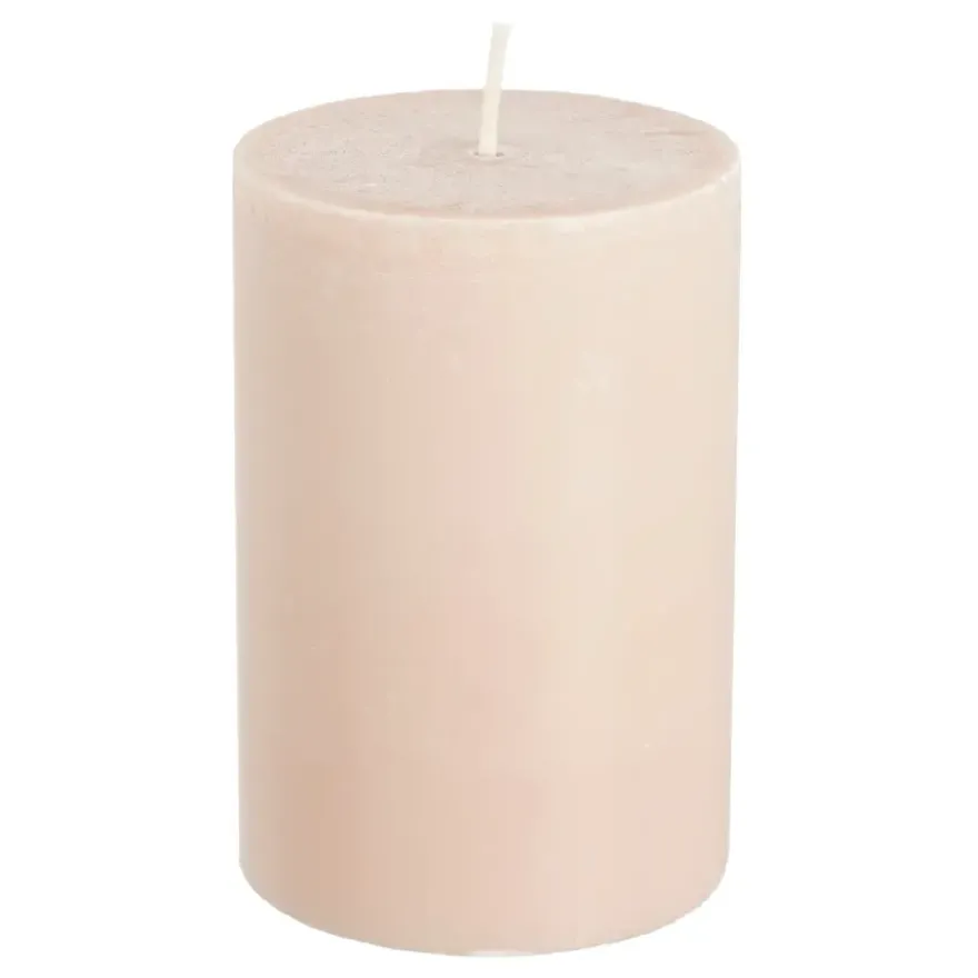 Pilaar kaars licht roze - h10xd6,8cm