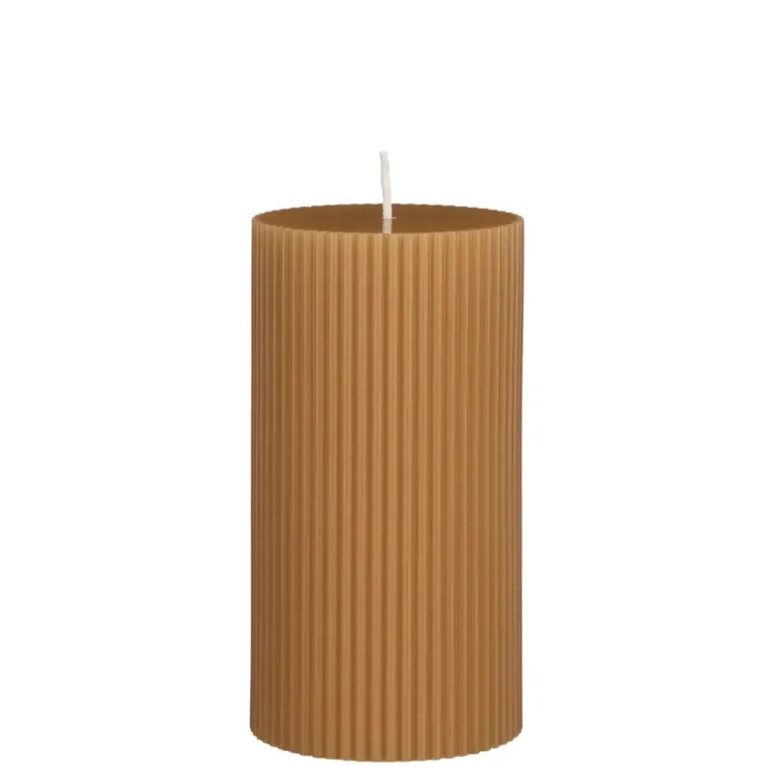Pilaar kaars paraffine l.bruin - h13xd7cm