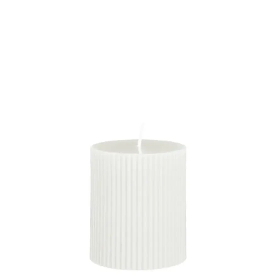 Pilaar kaars paraffine wit - h8xd7cm