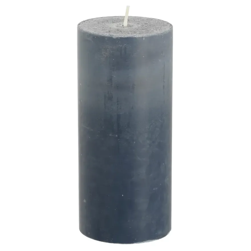 Pilaar kaars stearine blauw - h15xd6,8cm