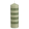 Pilaar kaars stearine l.groen d.groen - h20xd7cm