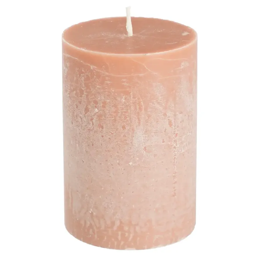 Pilaar kaars stearine roze - h10xd6,8cm