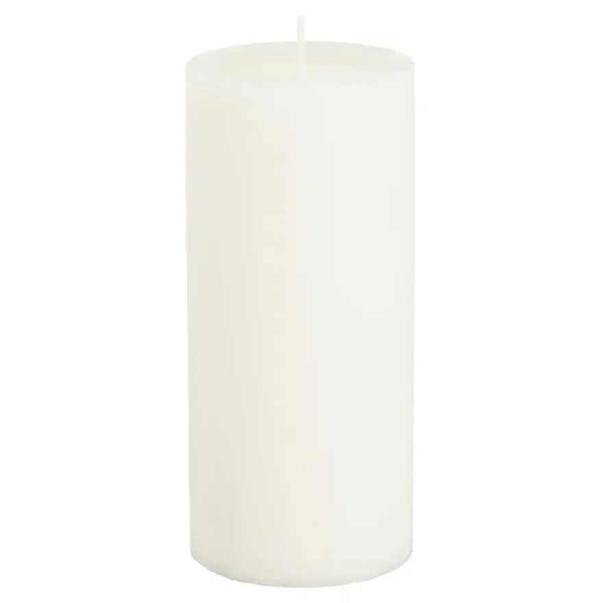 Pilaar kaars stearine wit - h15xd6,8cm