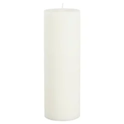 Pilaar kaars stearine wit - h20xd6,8cm
