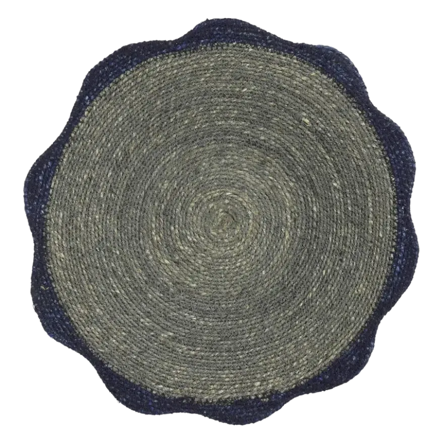 Placemat zeegras blauw - d38cm