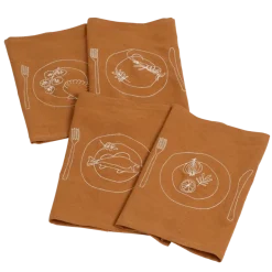 Placemat bruin 4 stuks - l48xb33cm