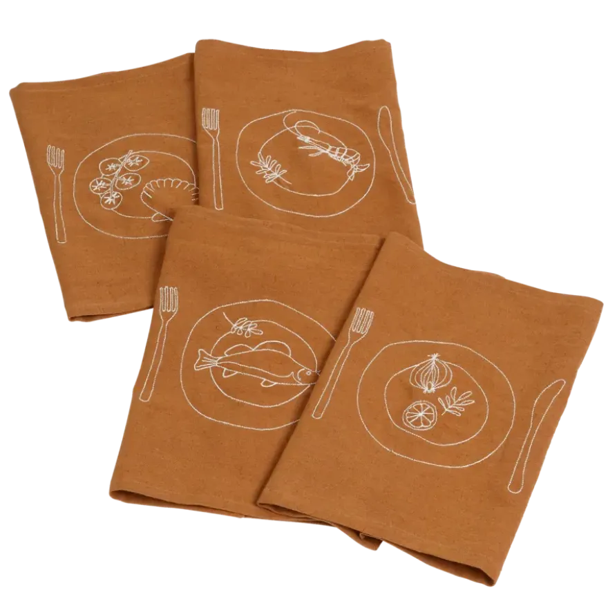 Placemat bruin 4 stuks - l48xb33cm