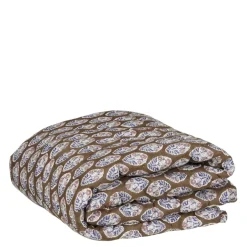 Plaid bloemen donker bruin - l180xb130cm
