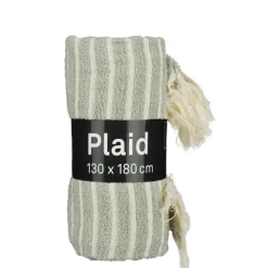 Plaid streep l.groen - l180xb130cm