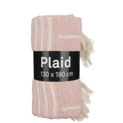 Plaid streep l.roze - l180xb130cm