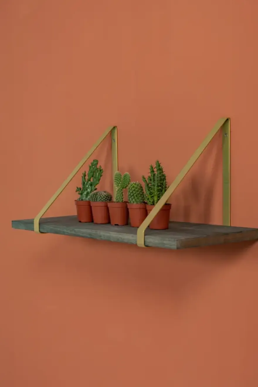 Plankdrager messing metaal 2 stuks