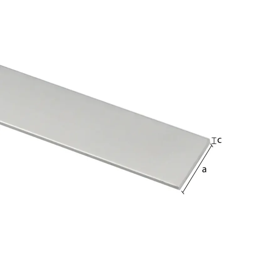 Plat profiel zilver aluminium 20x2x2000 mm