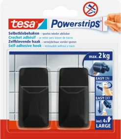 Powerstrips Zelfklevende haken L rechthoekig - draagkracht tot 2 kg - 3 stuks