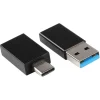 Q-Link adapter 1x USB-C/A en 1x USB-A/C zwart