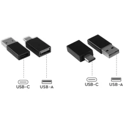 Q-Link adapter 1x USB-C/A en 1x USB-A/C zwart