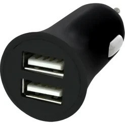 Q-Link Autolader 12V met 2 USB-A zwart