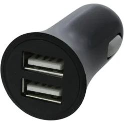 Q-Link Autolader 12V met 2 USB-A zwart