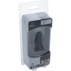Q-Link Autolader 12V met 2 USB-A zwart
