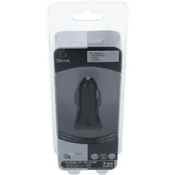 Q-Link Autolader 12V met 2 USB-A zwart