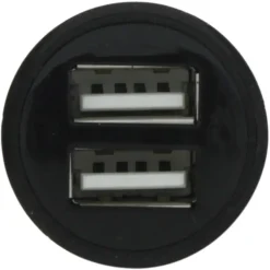 Q-Link Autolader 12V met 2 USB-A zwart