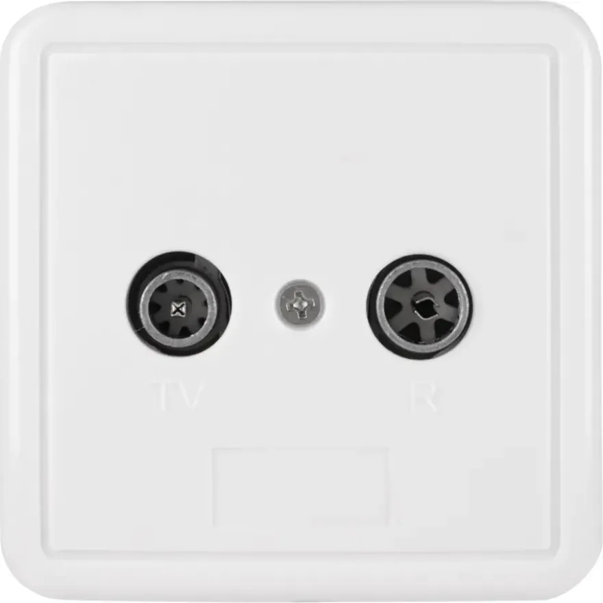 Q-Link coax contactdoos rtv eind/rijgbaar opbouw wit