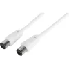 Q-Link coax kabel 3CV2 HF stekker recht 10 meter wit