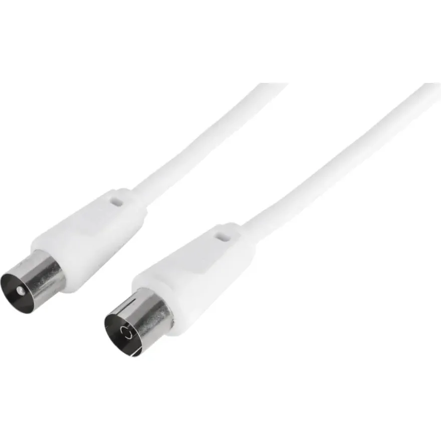 Q-Link coax kabel 3CV2 HF stekker recht 2 meter wit