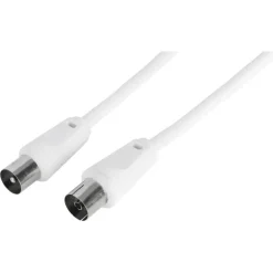 Q-Link coax kabel 3CV2 HF stekker recht 5 meter wit