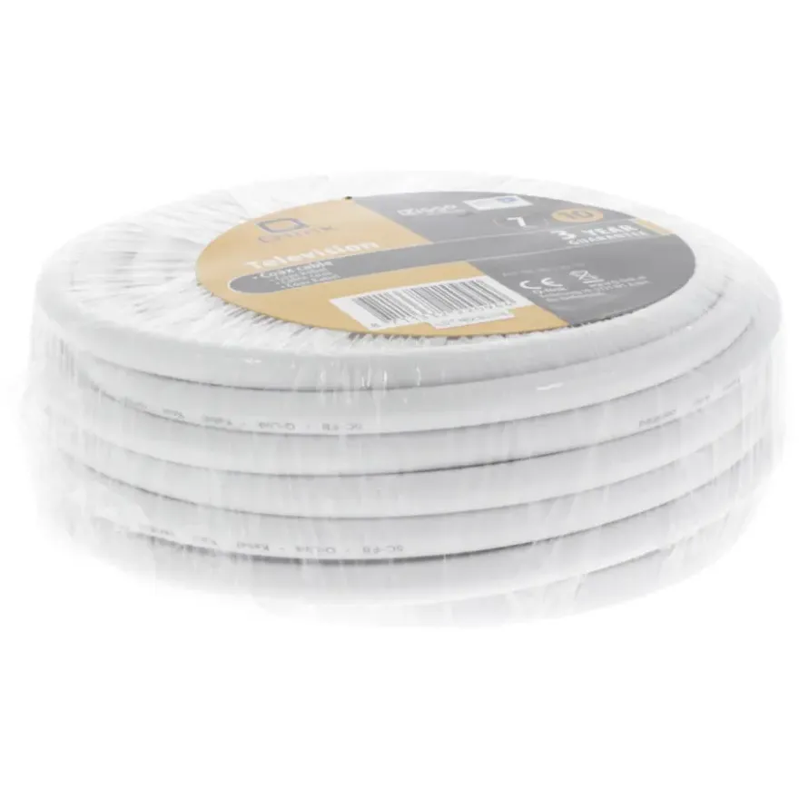 Q-Link coax kabel 10 meter wit kabelkeur