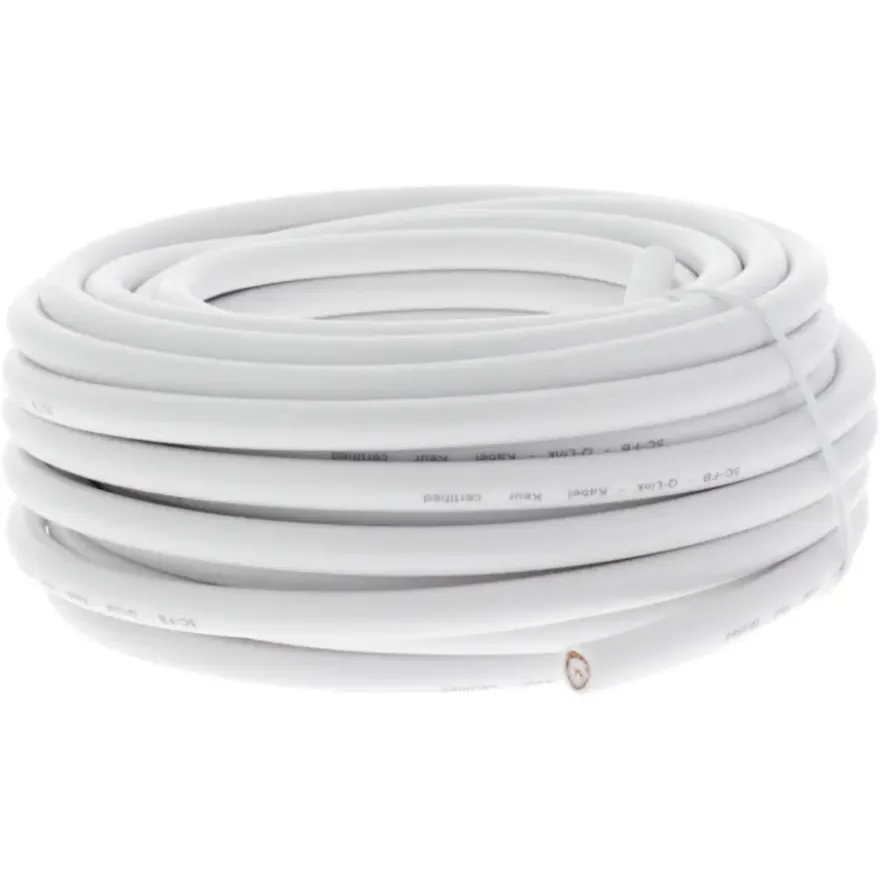 Q-Link coax kabel 10 meter wit kabelkeur