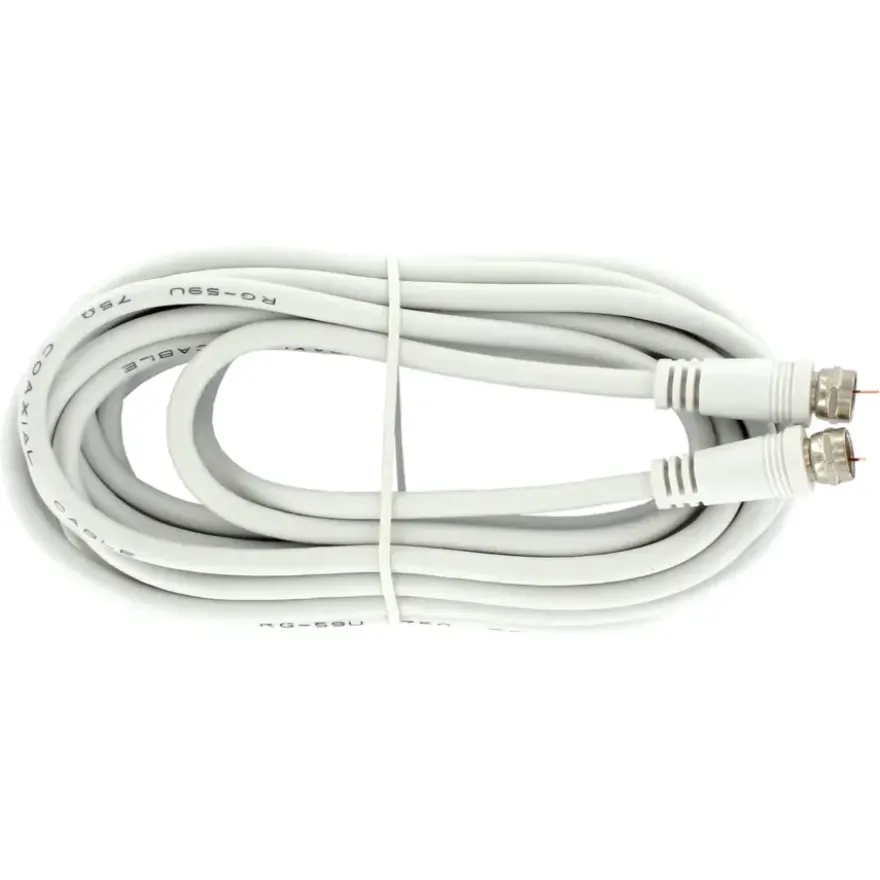 Q-Link coax kabel RG59 met F-connector 5 meter wit