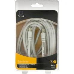 Q-Link coax kabel RG59 met F-connector 5 meter wit