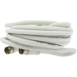 Q-Link coax kabel RG59 met F-connector 5 meter wit